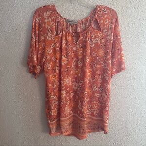 Absolutely Famous Orange Floral Blouse